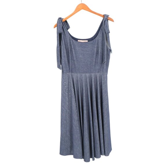 Anthropologie Hutch Amara Tied Shoulders Indigo Blue Scoop Back Dress XL - Picture 4 of 8